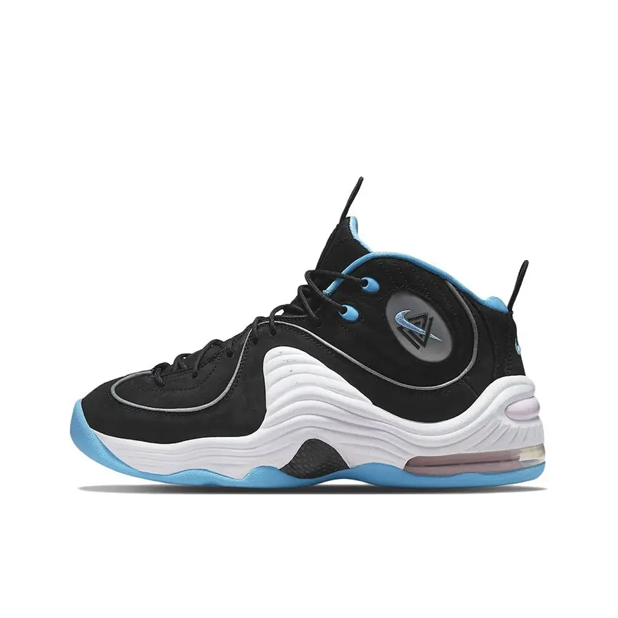 推荐商品：Nike Air Max Penny 2 哈达威 复古百搭 实战 舒适减震 网面透气 防滑耐磨 皮革 运动篮球鞋 Social Status联名/黑色/蓝色