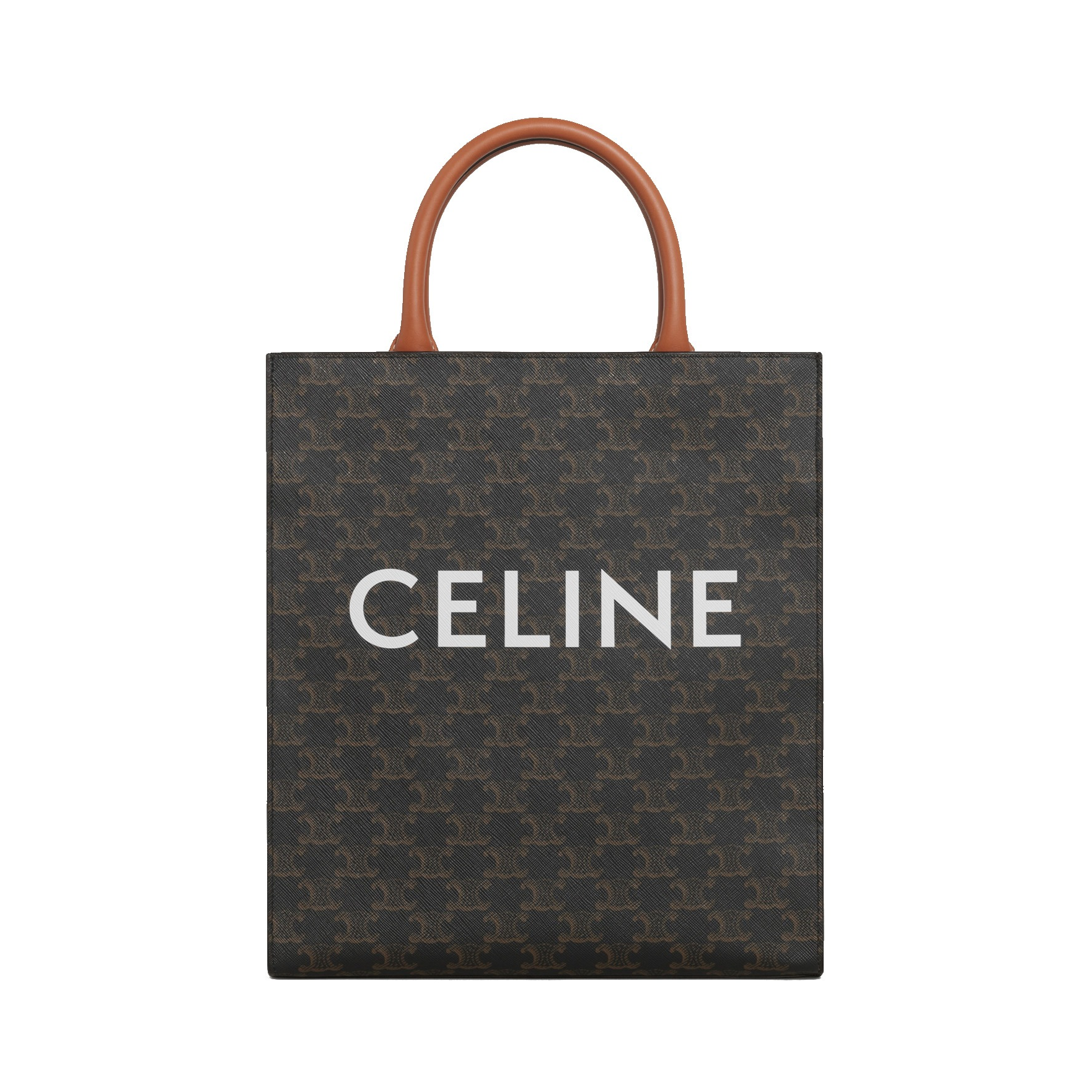 推荐商品：CELINE Cabas Triomphe 小号 经典凯旋门满印老花牛皮革风琴通勤竖款手袋琴谱包