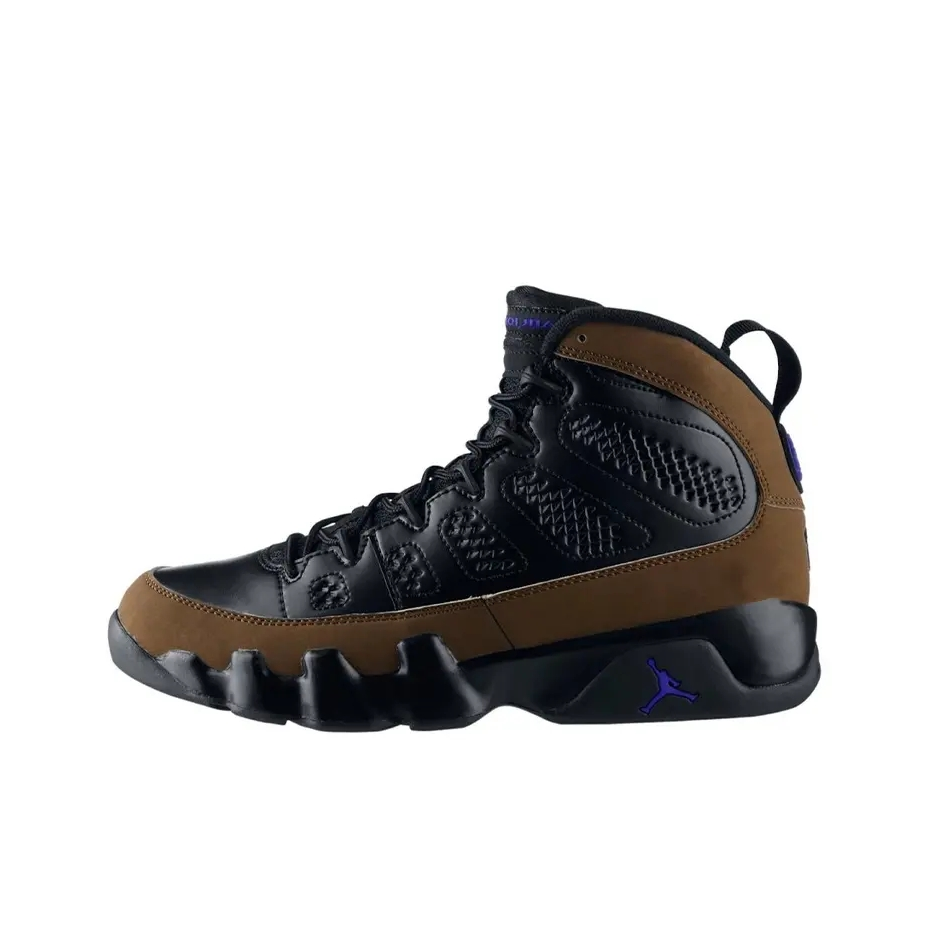 推荐商品：Air Jordan 9 运动休闲鞋 复古百搭减震透气舒适轻便防滑耐磨支撑合成革包裹性 黑色/棕色