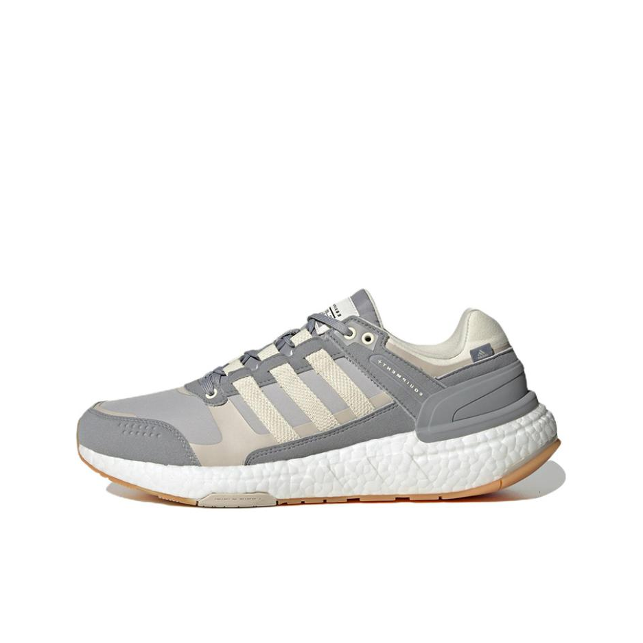 推荐商品：adidas Equipment+ 跑鞋 缓震防滑耐磨舒适轻便透气网面全掌织物回弹轻运动 白色/灰色