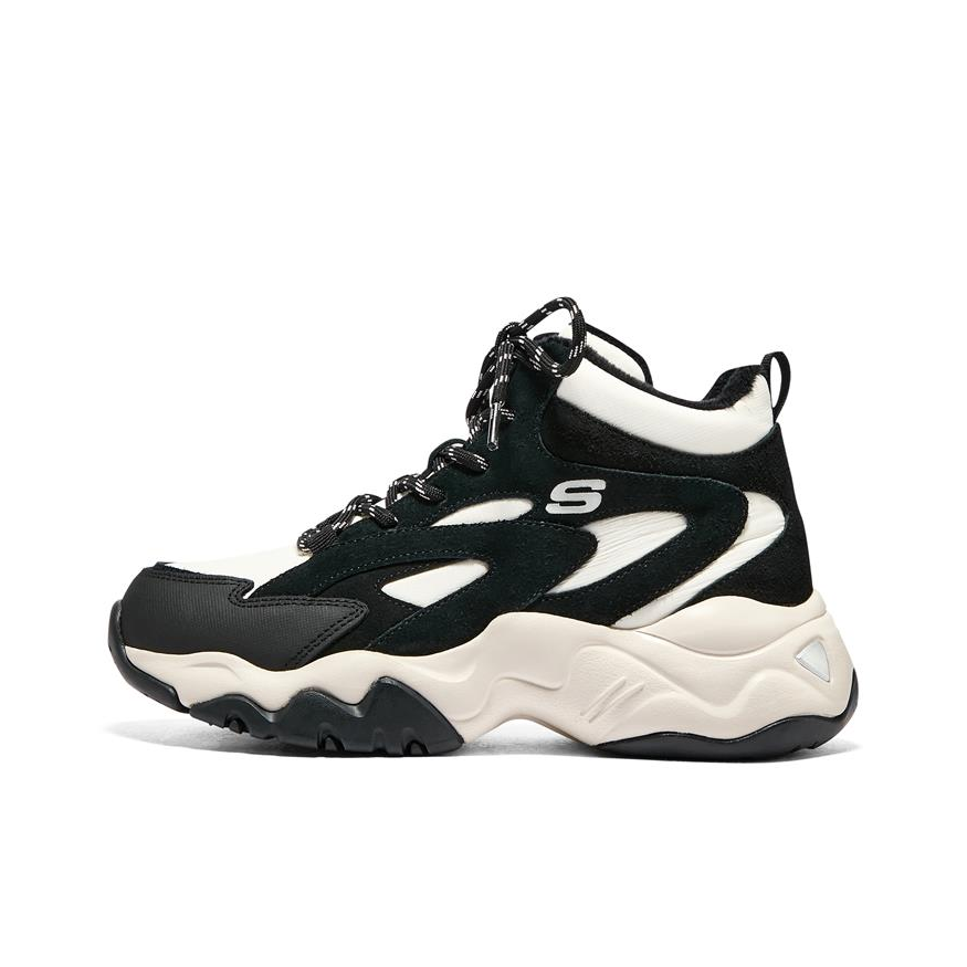 推荐商品：Skechers/斯凯奇  D'Lites 3.0  老爹鞋 熊猫鞋 复古厚底增高支撑 高帮/黑色/米白色