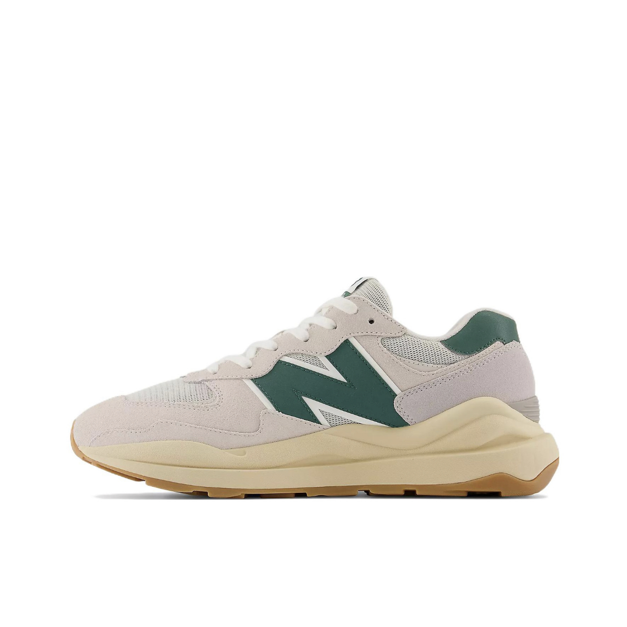推荐商品：New Balance 5740 跑鞋 轻便减震防滑耐磨透气拼接织物防水复古 灰色/绿色