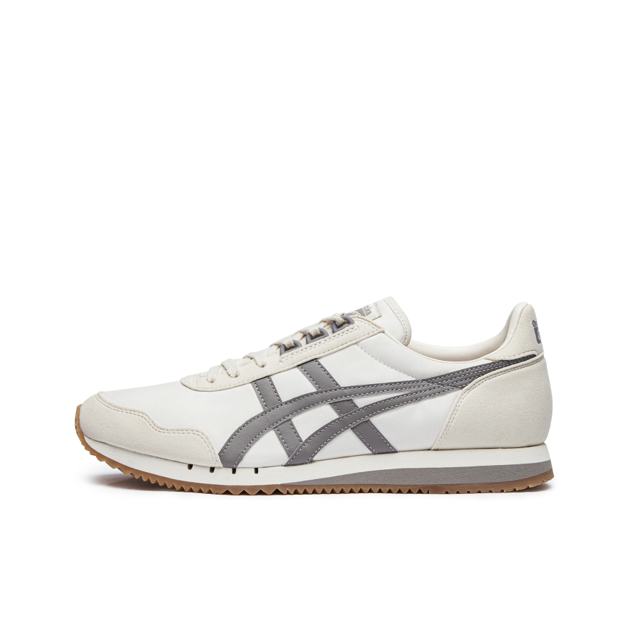 推荐商品：Onitsuka Tiger 鬼冢虎 Dualio 运动休闲鞋 防滑耐磨厚底轻便舒适复古潮流织物合成革 米色/灰色