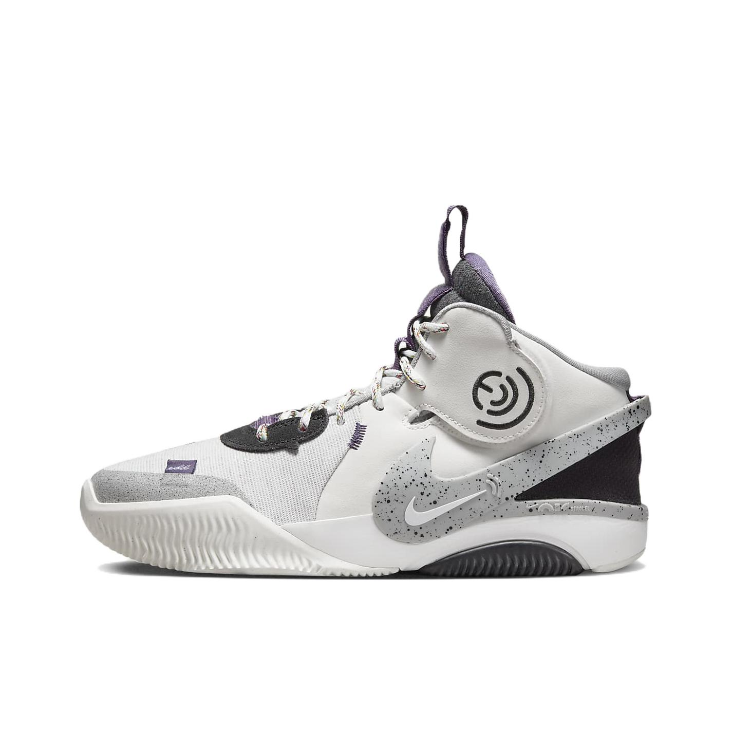 推荐商品：Nike Air Deldon 缓震透气 防滑耐磨 舒适潮流 圆头 支撑 织物 实战 篮球鞋 Summit White 国外版/山峰白/浅烟灰