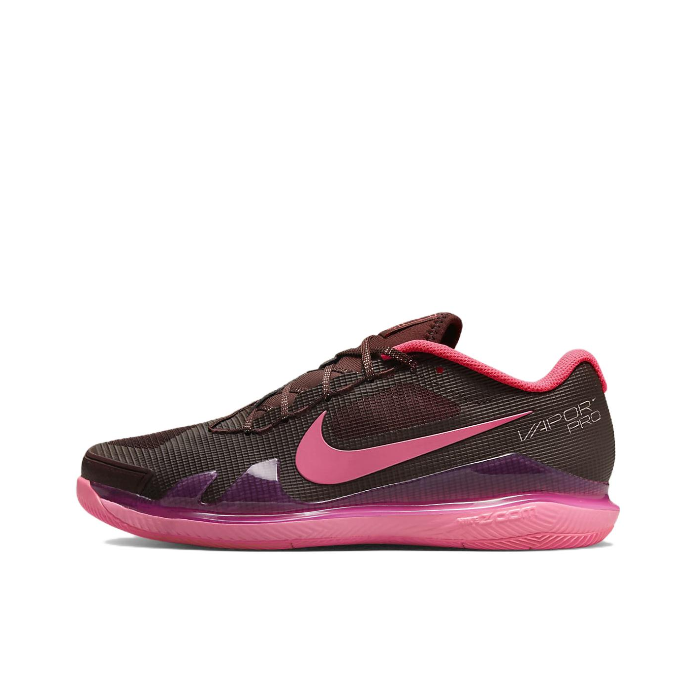 推荐商品：Nike Court Air Zoom Vapor Pro 专业回弹 舒适减震 耐磨防滑 合成革 运动 硬场地 网球鞋 黑色/粉色