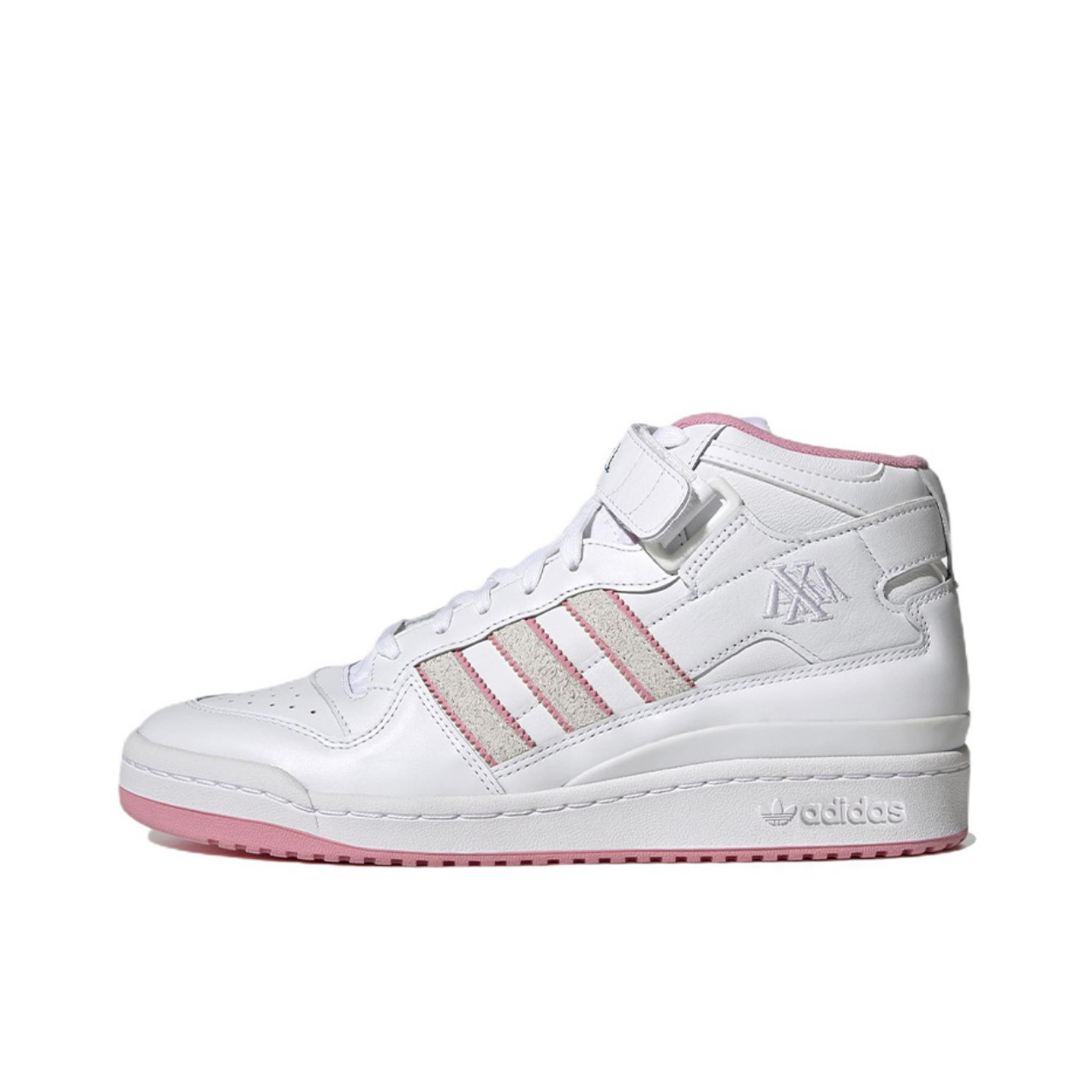 推荐商品：adidas Originals Forum 板鞋 轻便复古防滑时尚魔术贴篮球风薄底包裹性 Lil Dre联名/粉色/白色