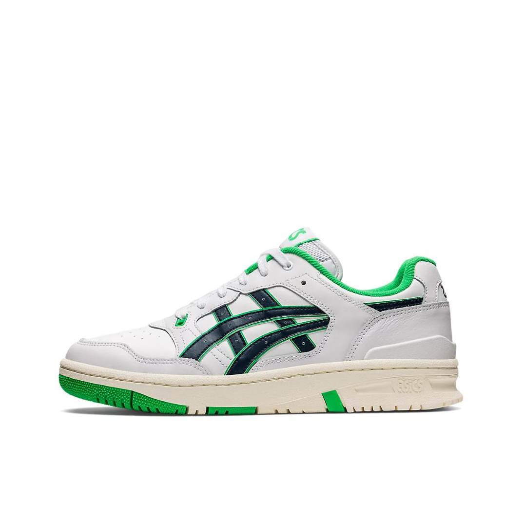 推荐商品：Asics/亚瑟士 EX89 减震防滑 舒适耐磨 透气 圆头 休闲运动 时尚 防水 简约复古 合成革 板鞋 白色/黑色/绿色