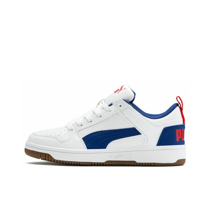 推荐商品：Puma/彪马 Rebound LayUp 小白鞋 板鞋 休闲百搭复古防滑耐磨轻松舒适透气防水运动 大童/白色/蓝色