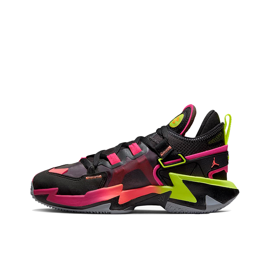 推荐商品：Jordan Why Not Zer0.5 威少5代 合成革 减震支撑 包裹性 篮球鞋 Raging Grace GS/黑色/粉色/绿色