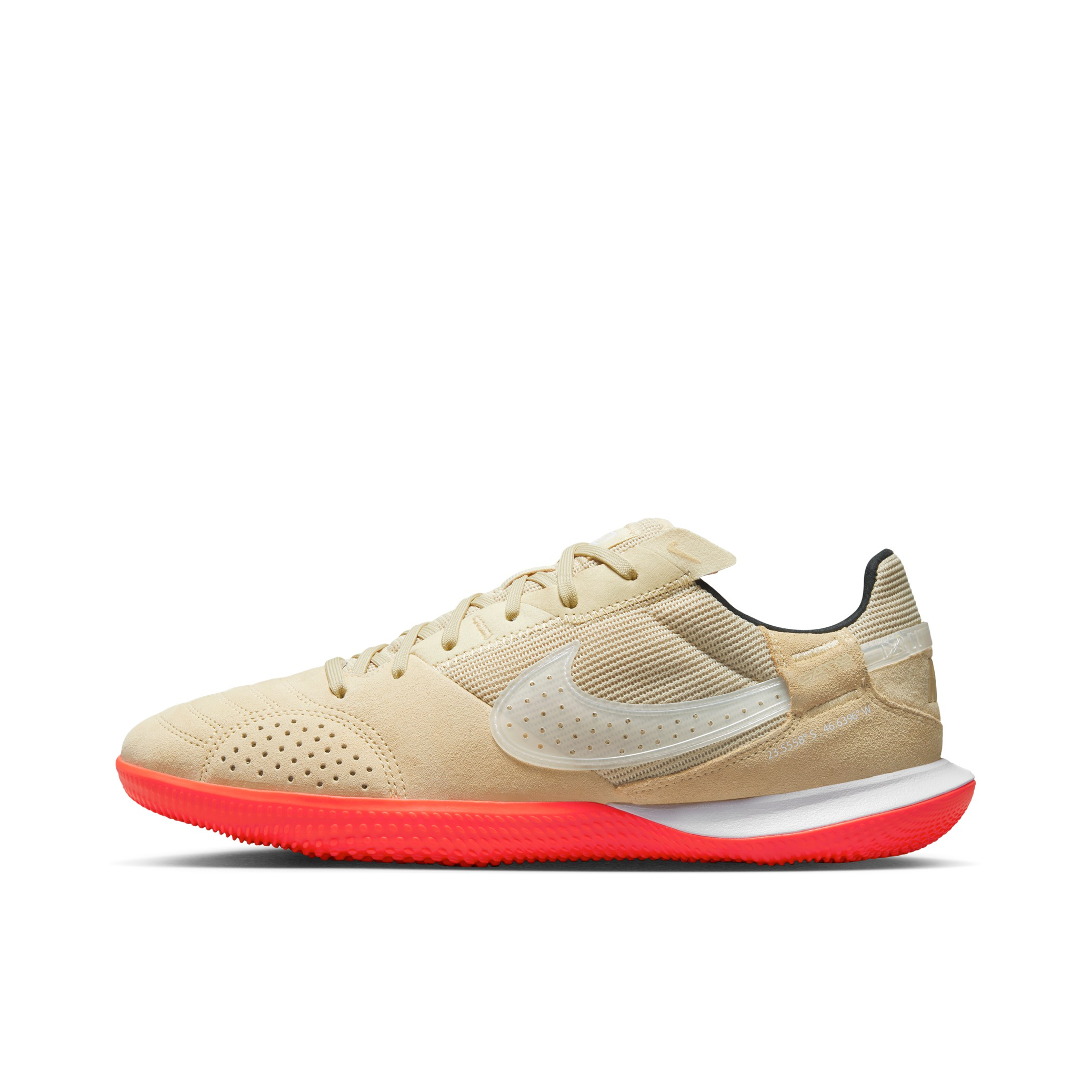 推荐商品：Nike Streetgato IC 平底 室内 耐穿圆头抓地 足球鞋 金色/白色/红色