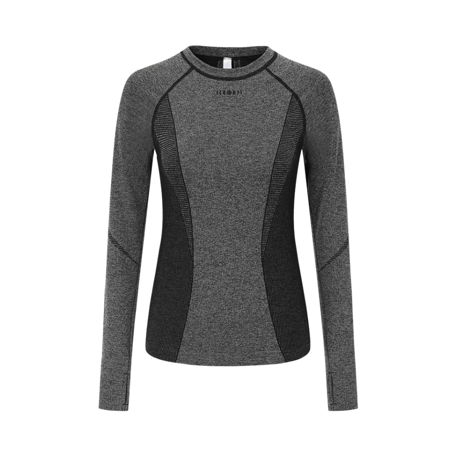推荐商品：【周迅同款】Particle Fever/粒子狂热 运动无缝一体织保暖长袖上衣T恤 女装 PSA201884 深灰