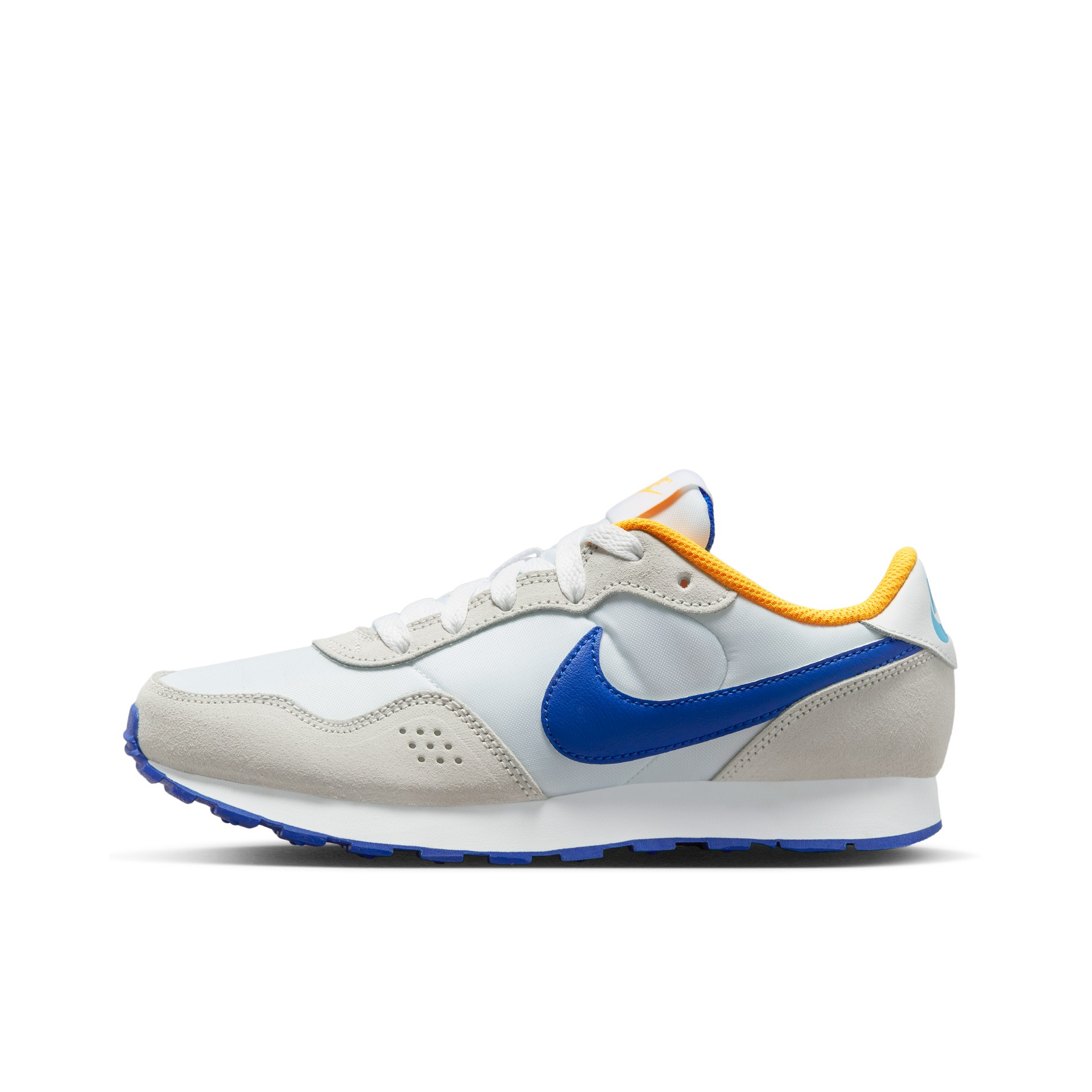推荐商品：Nike MD Valiant 跑鞋 复古舒适减震防滑耐磨轻便透气跑鞋风 大童/蓝色/白色/黄色
