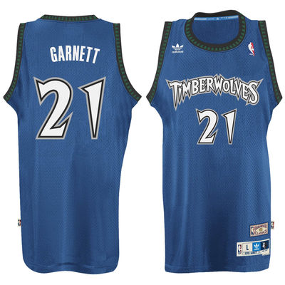 Men's Minnesota Timberwolves Kevin Garnett adidas Blue Hardwood Classic Swingman Jersey