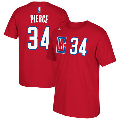 Men's LA Clippers Paul Pierce adidas Red Net Number T-Shirt