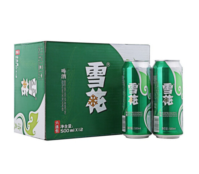 秒杀价雪花啤酒8度清爽500ml12听整箱装