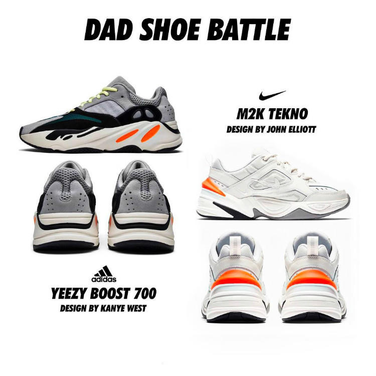 nike m2k tekno vs yeezy 700