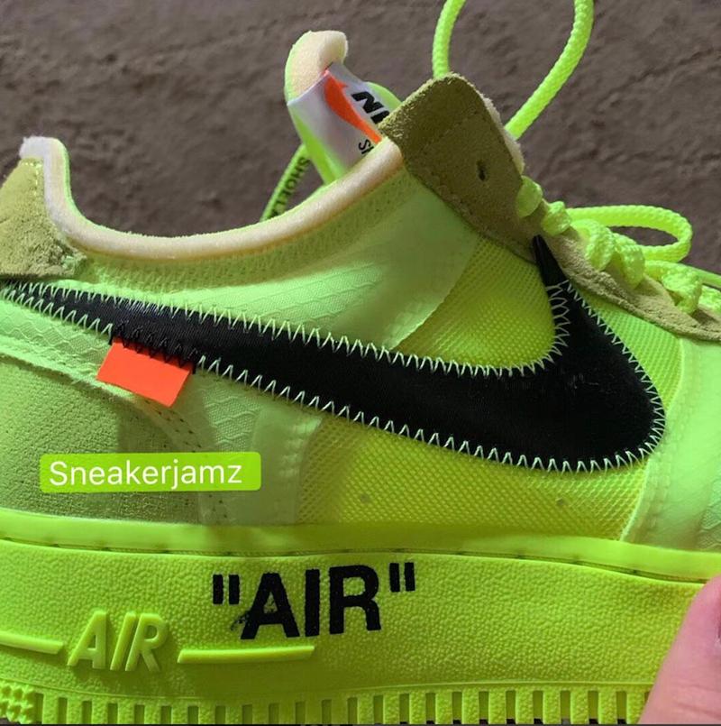 OFF-WHITE,Air Force 1,AF1,发售  实物首度曝光！OFF-WHITE x Air Force 1 荧光绿配色下月发售