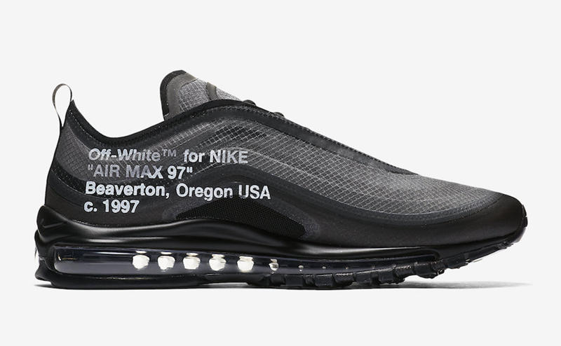OFF-WHITE,Air Max 97,AJ4585-00  没抢到 OW x Air Max 97 没关系！还有一款黑白配色随后发售