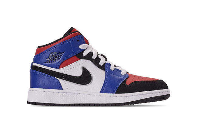 AJ1,Air Jordan 1 Mid GS,554725  黑红脚趾+小闪电的既视感！这双 Air Jordan 1 Mid 即将发售