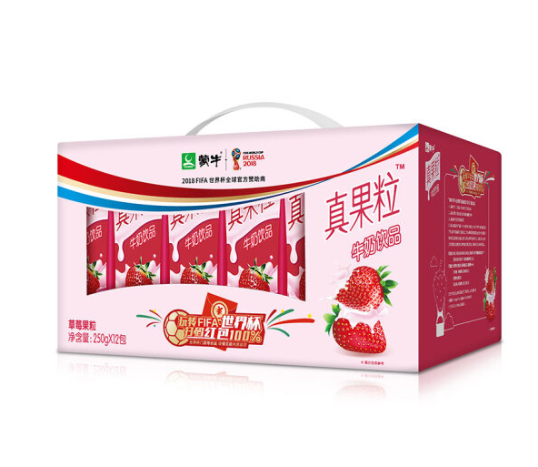 蒙牛真果粒草莓味牛奶饮品250ml12