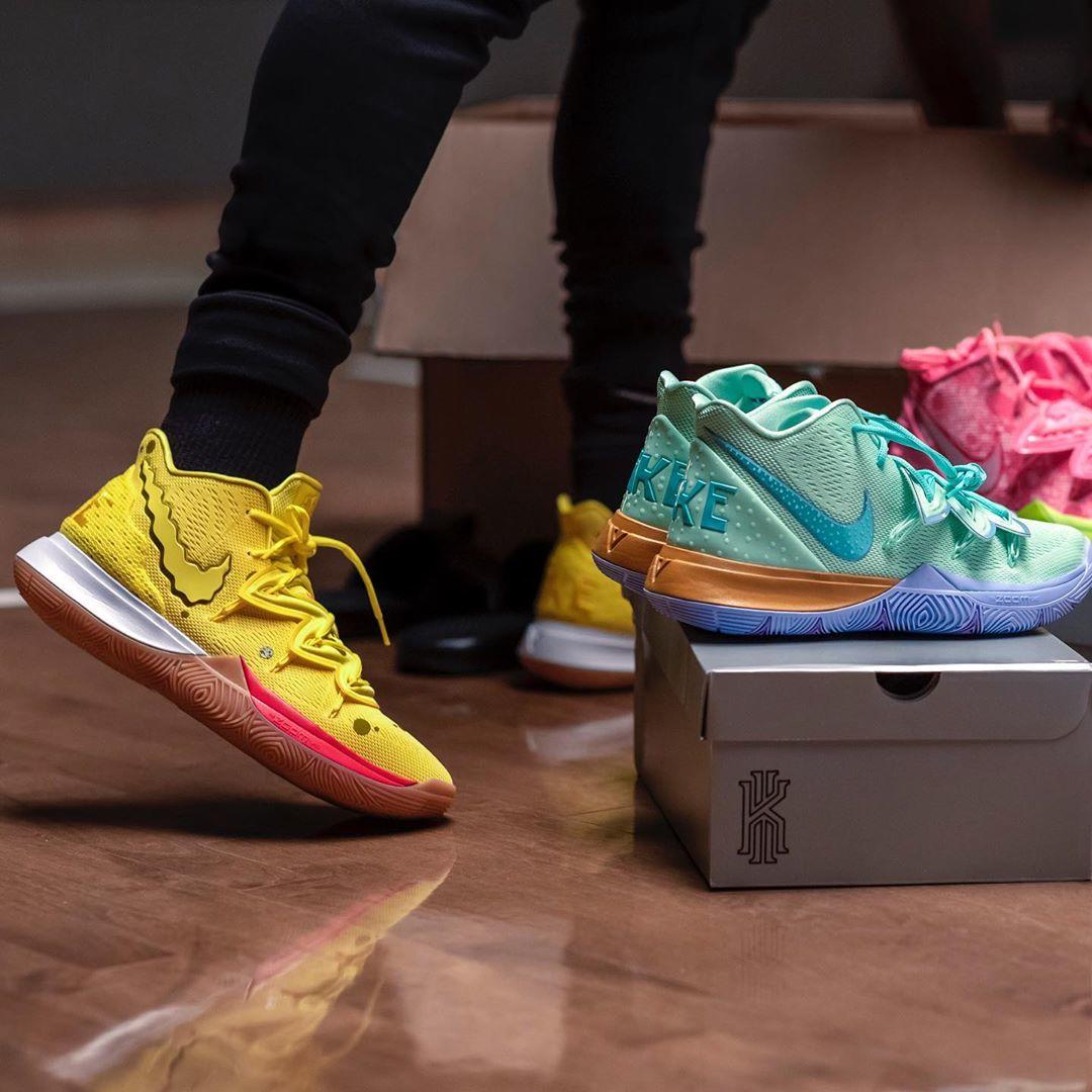 海绵宝宝,Nike,Kyrie 5,发售,明星,上脚  欧文上脚亲晒！海绵宝宝 x Nike Kyrie 鞋款完整曝光
