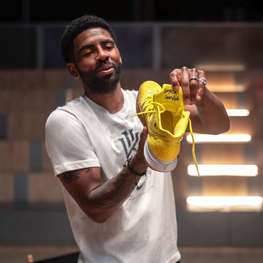 海绵宝宝,Nike,Kyrie 5,发售,明星,上脚  欧文上脚亲晒！海绵宝宝 x Nike Kyrie 鞋款完整曝光
