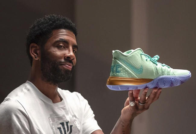 海绵宝宝,Nike,Kyrie 5,发售,明星,上脚  欧文上脚亲晒！海绵宝宝 x Nike Kyrie 鞋款完整曝光