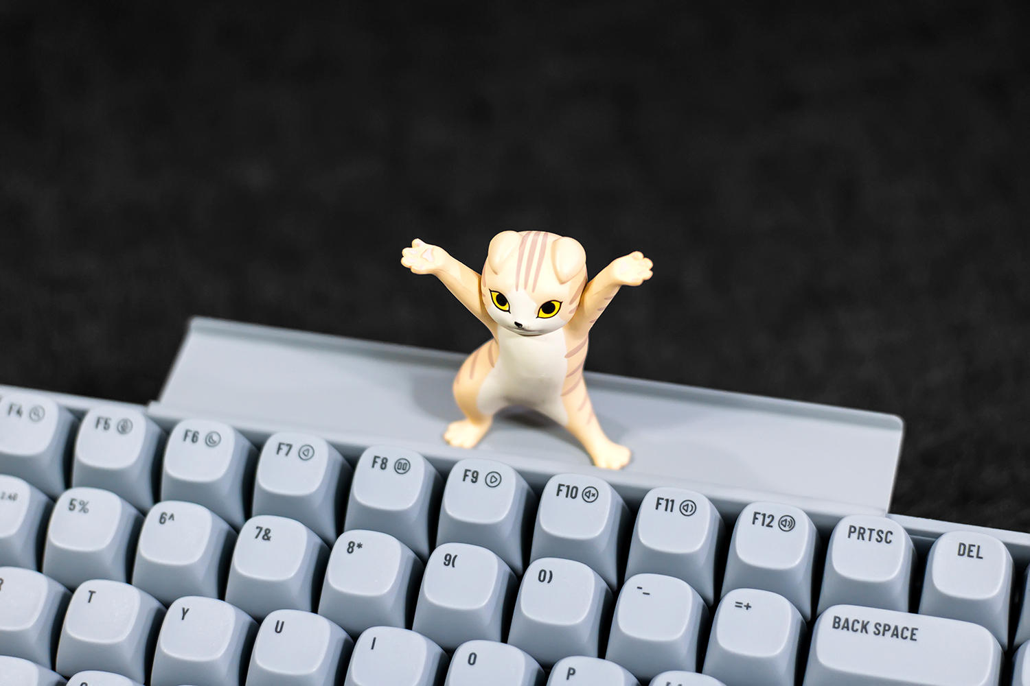 不止于弧线造型,还有紧凑高效的布局,洛斐小翘水泥灰机械键盘