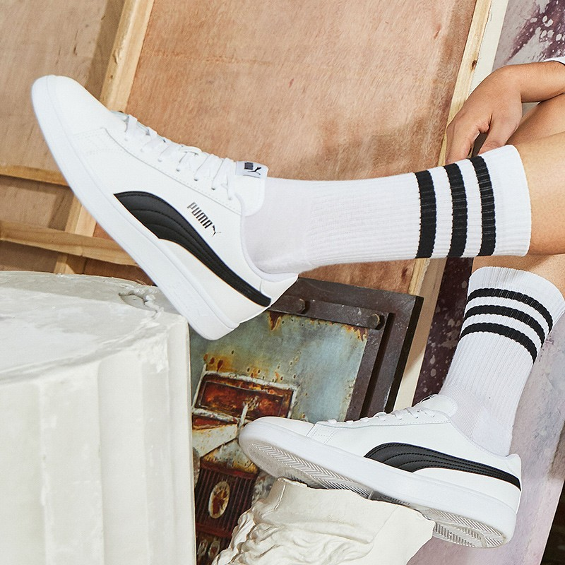 Puma Smash 白色黑标
