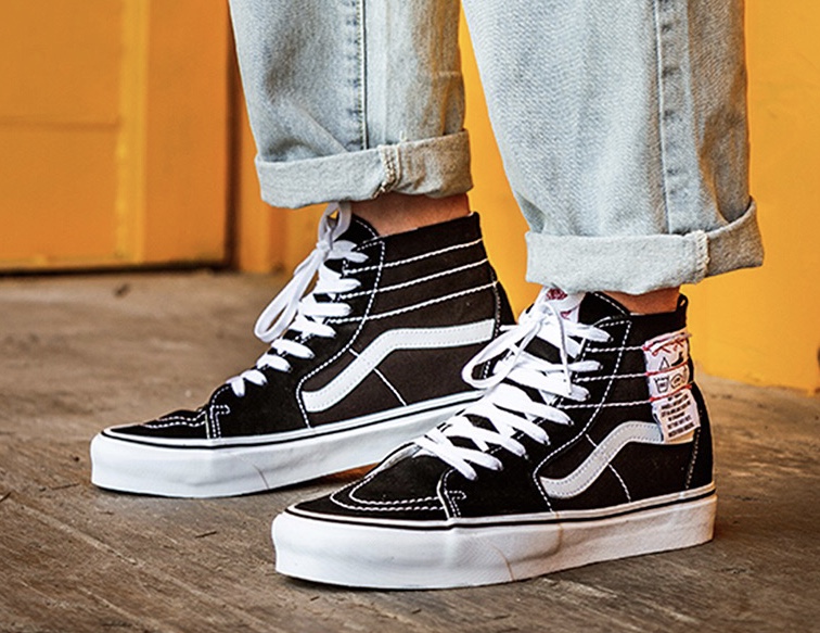 vans sk8-hi diy黑色