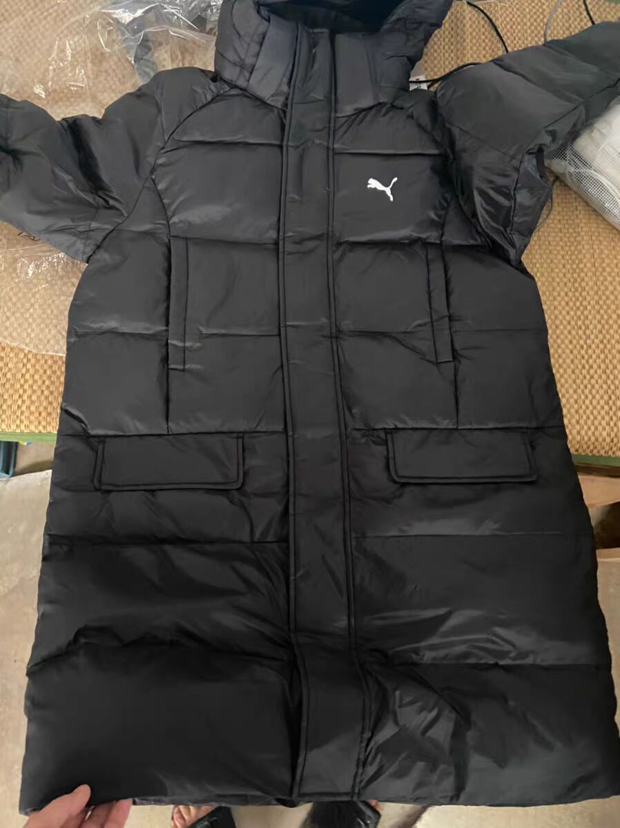 Puma 过膝鸭绒防水连帽羽绒服 928