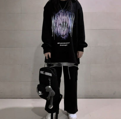 耐克 tanjun 双肩黑反光包方形包