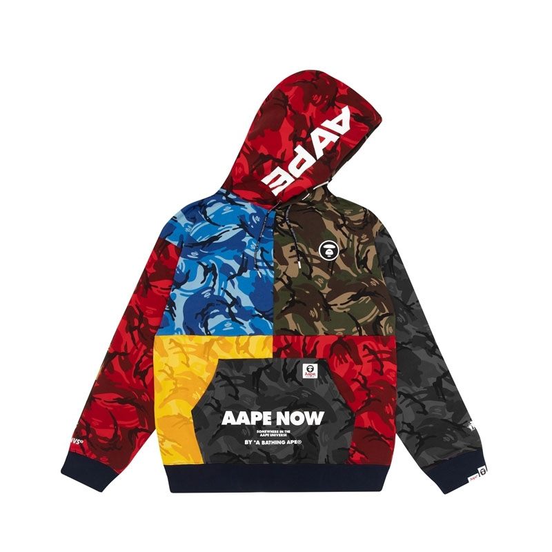 Aape 休闲连帽拼接卫衣 男女同款 3679