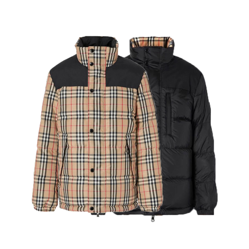 Burberry/博柏利 双面两穿格纹羽绒夹克 男女同款
