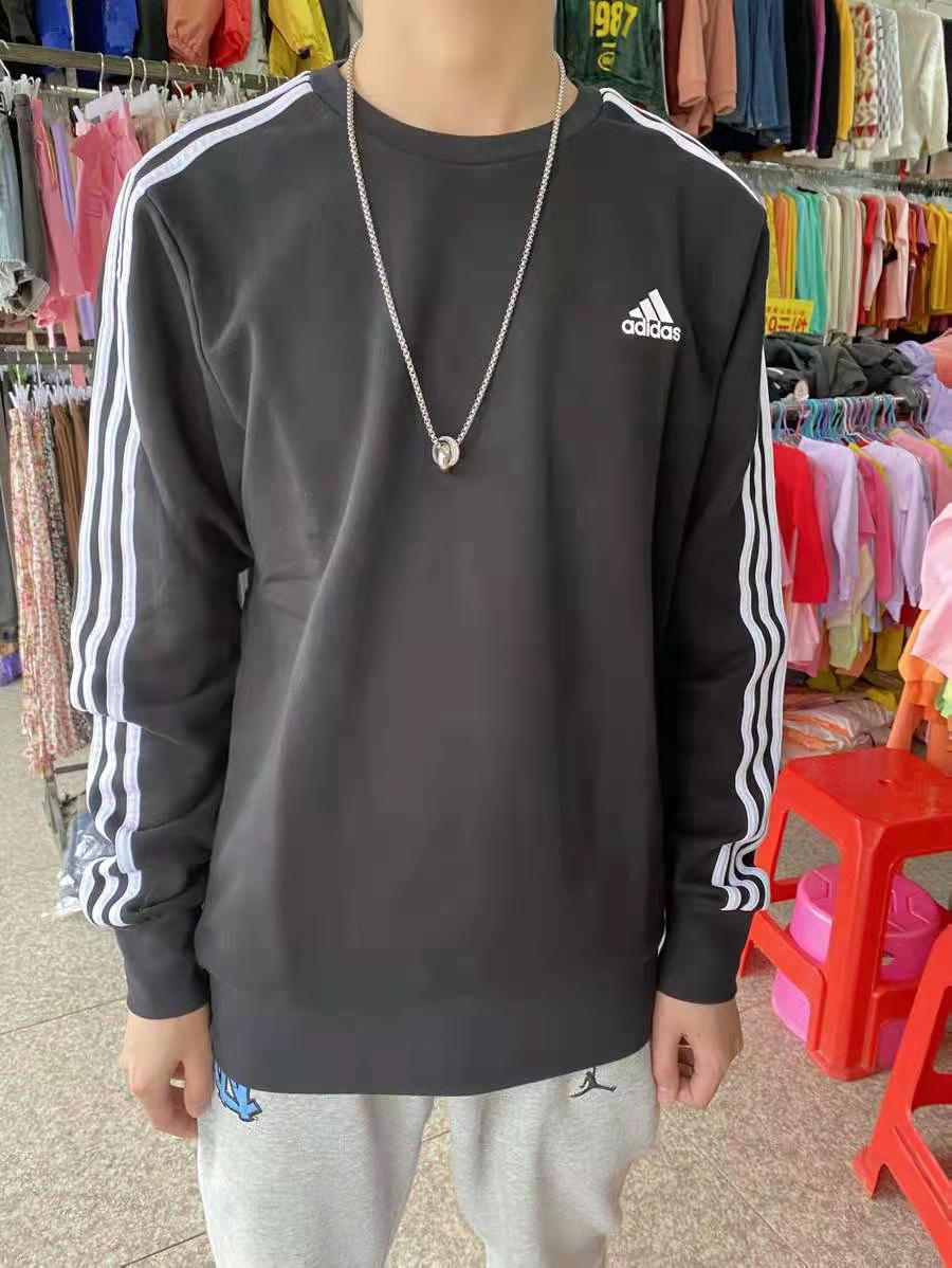 新款套头衫运动服上衣三条纹长袖 
