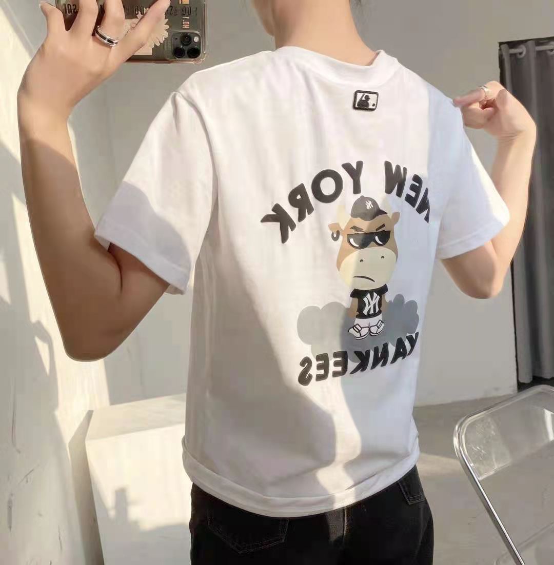  生肖牛后背印花字母短袖T恤 