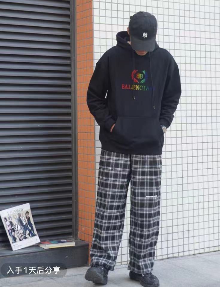 NBNO 日系格子休闲工装裤