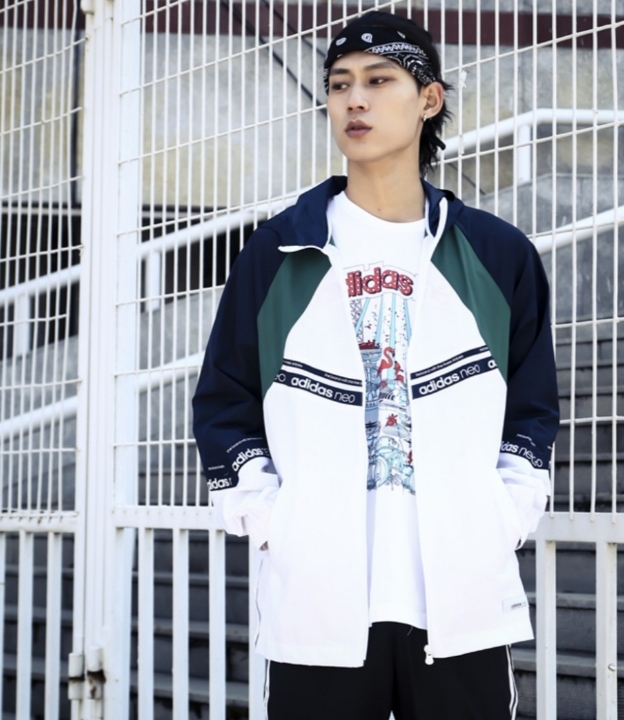 adidas运动服拼接防夹克外套