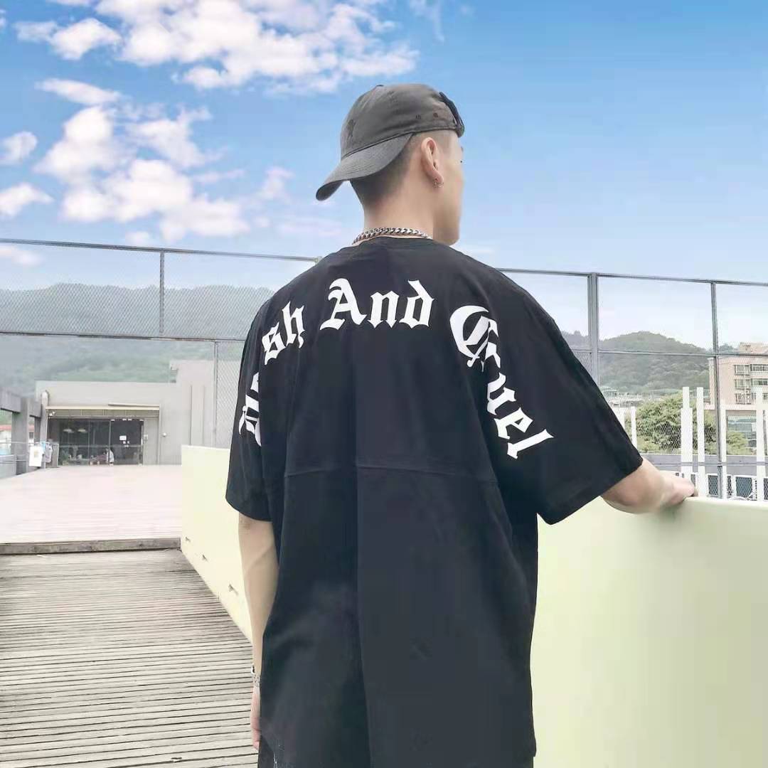  大字印花百搭情侣短袖T恤