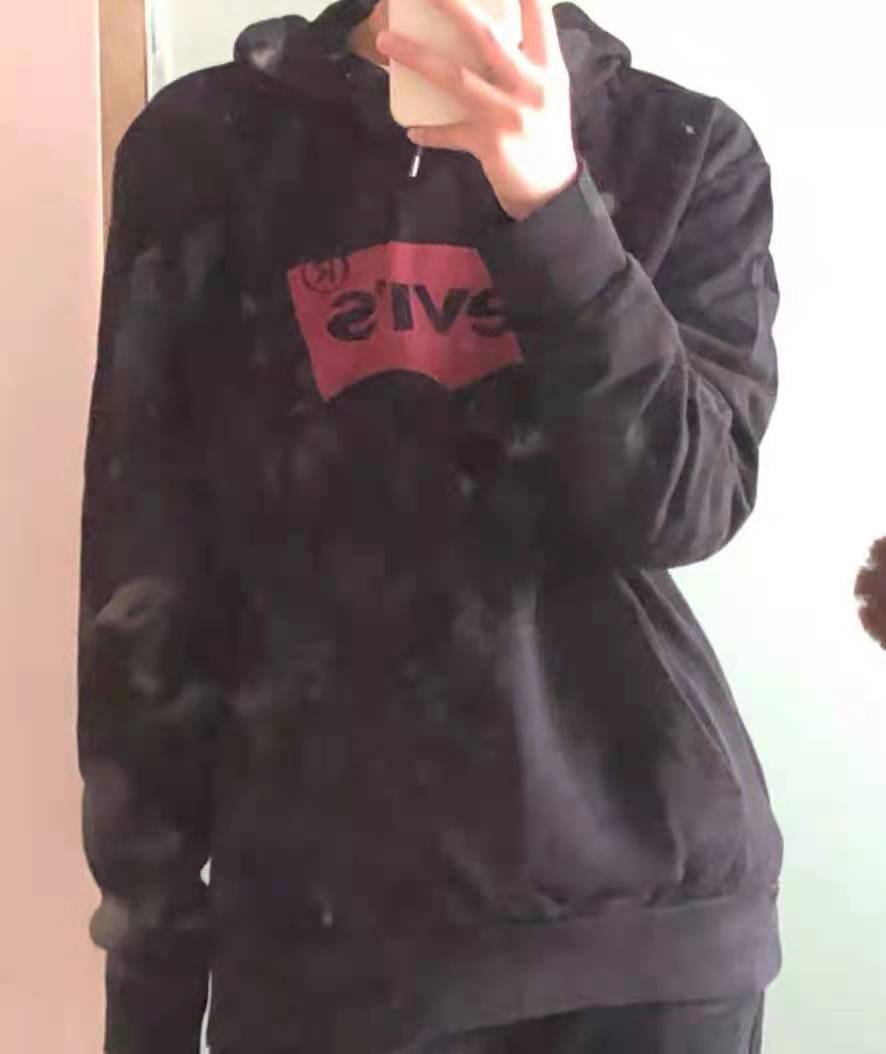  印花纯棉连帽卫衣  