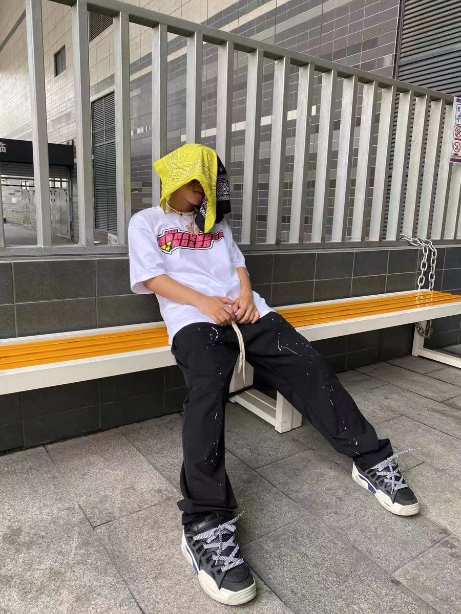  泼墨高街百搭长裤