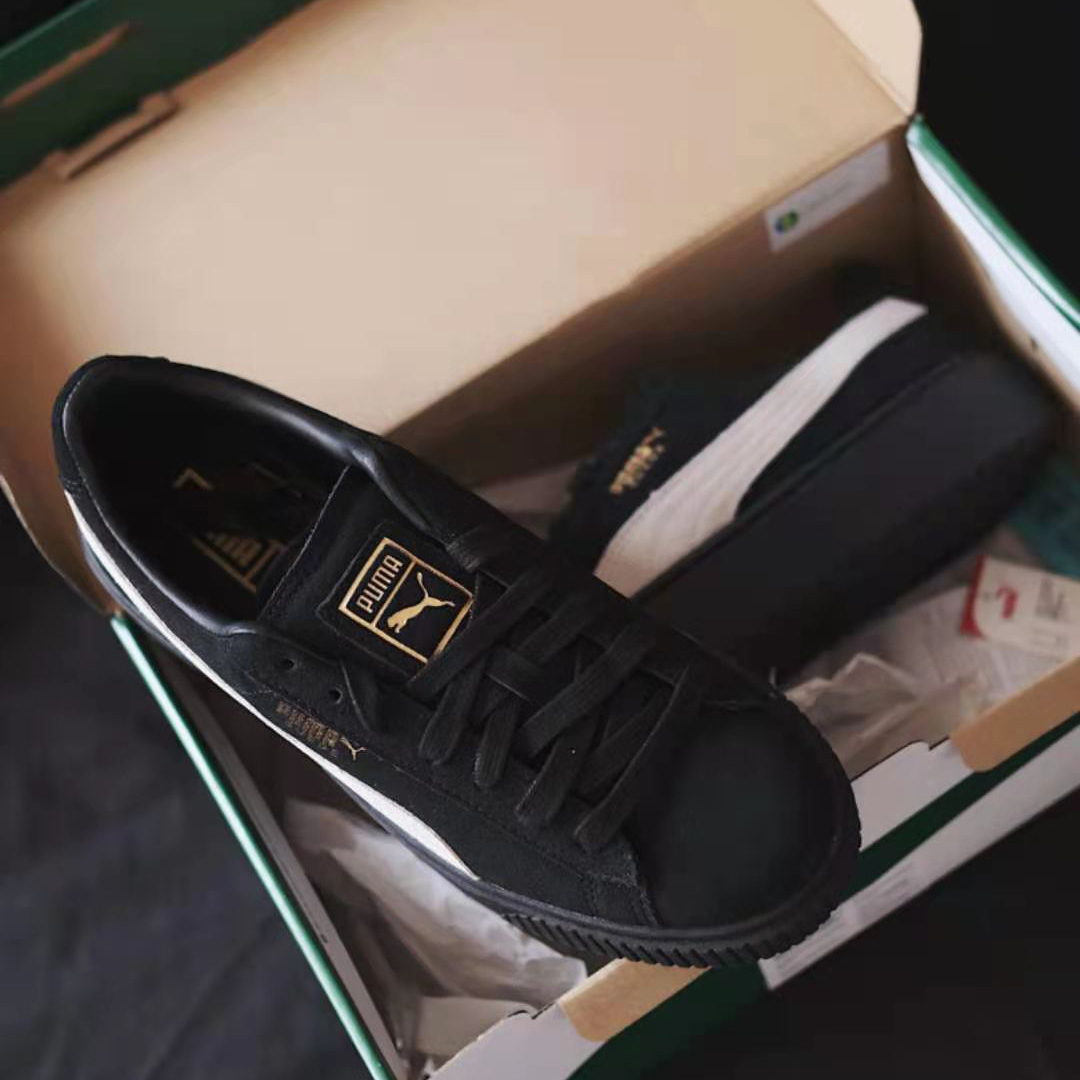 Puma Rihana 黑白金标/黑底