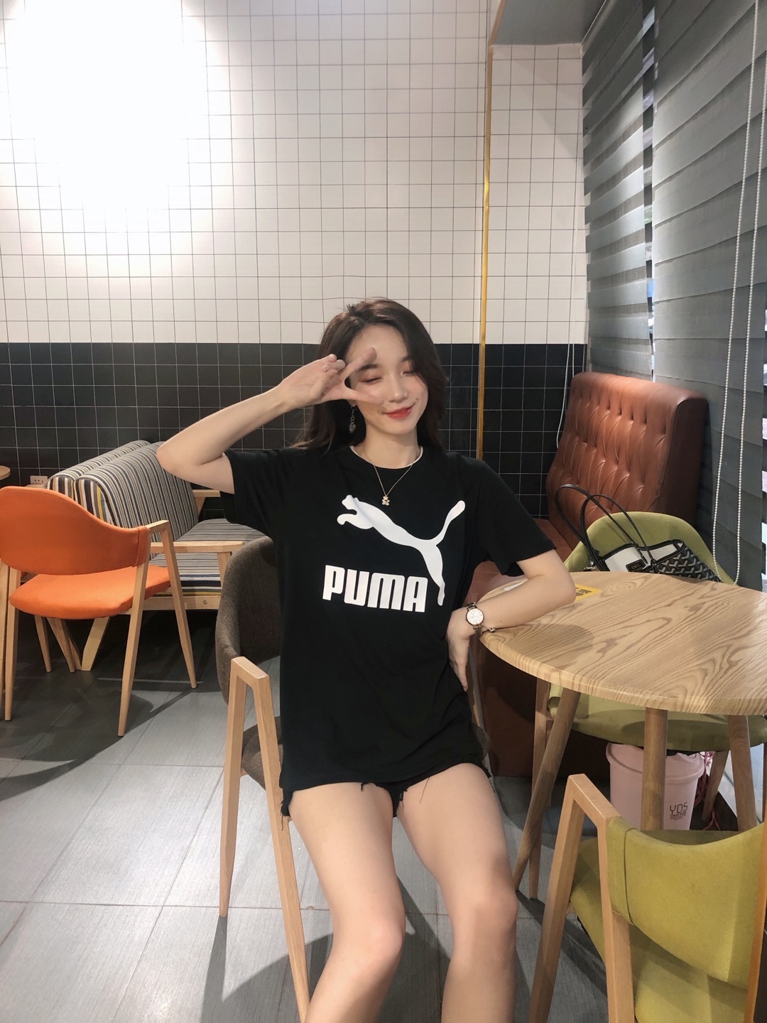 Puma 情侣款运动休闲短袖T恤穿搭