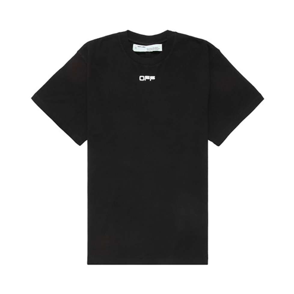 OFF WHITE C/O VIRGIL ABLOH 正常版型警戒线箭头徽标Logo印花圆领套头短袖T恤 男女同款 OMAA027S20185003