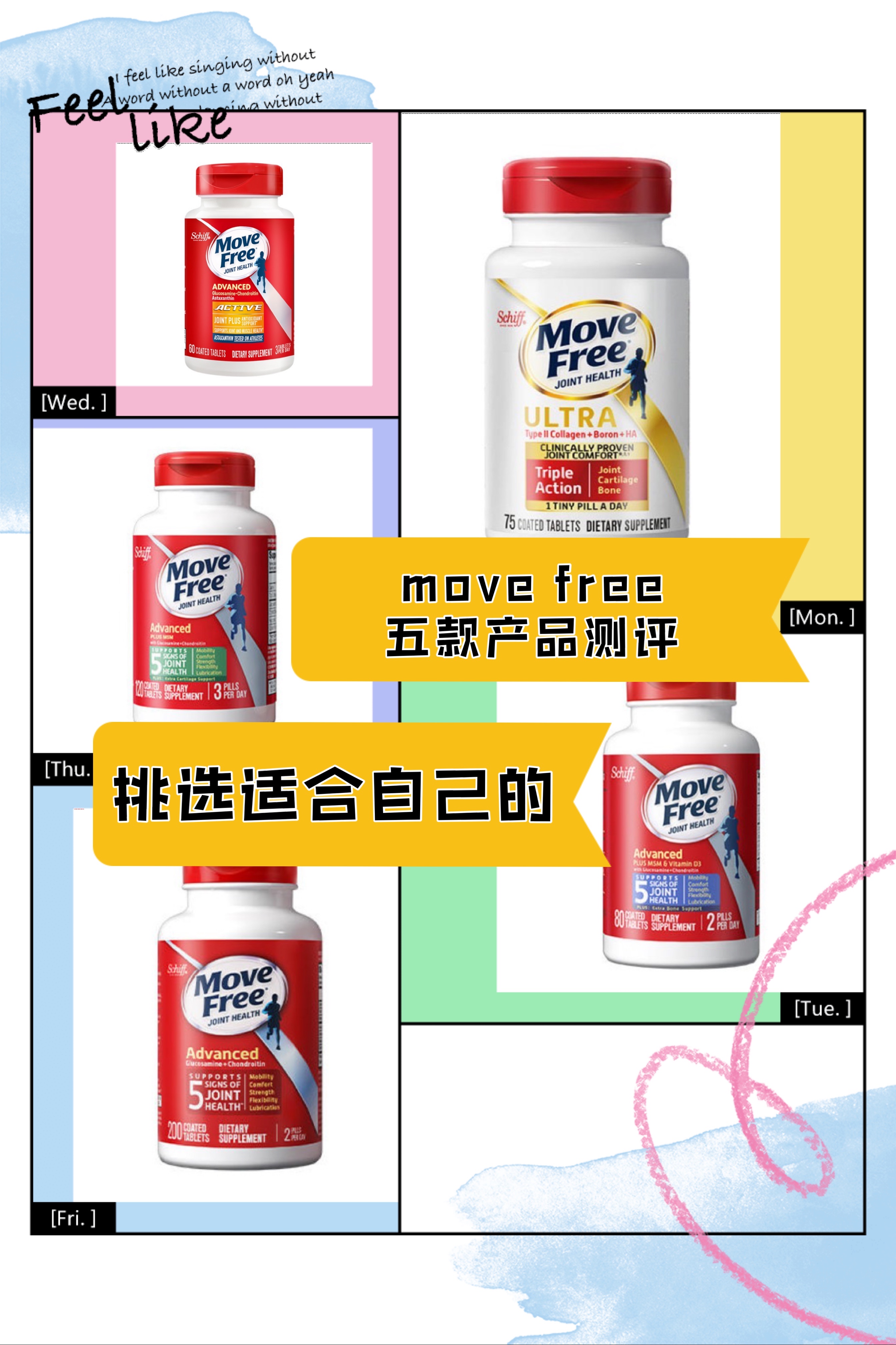  Move free 五款产品测评