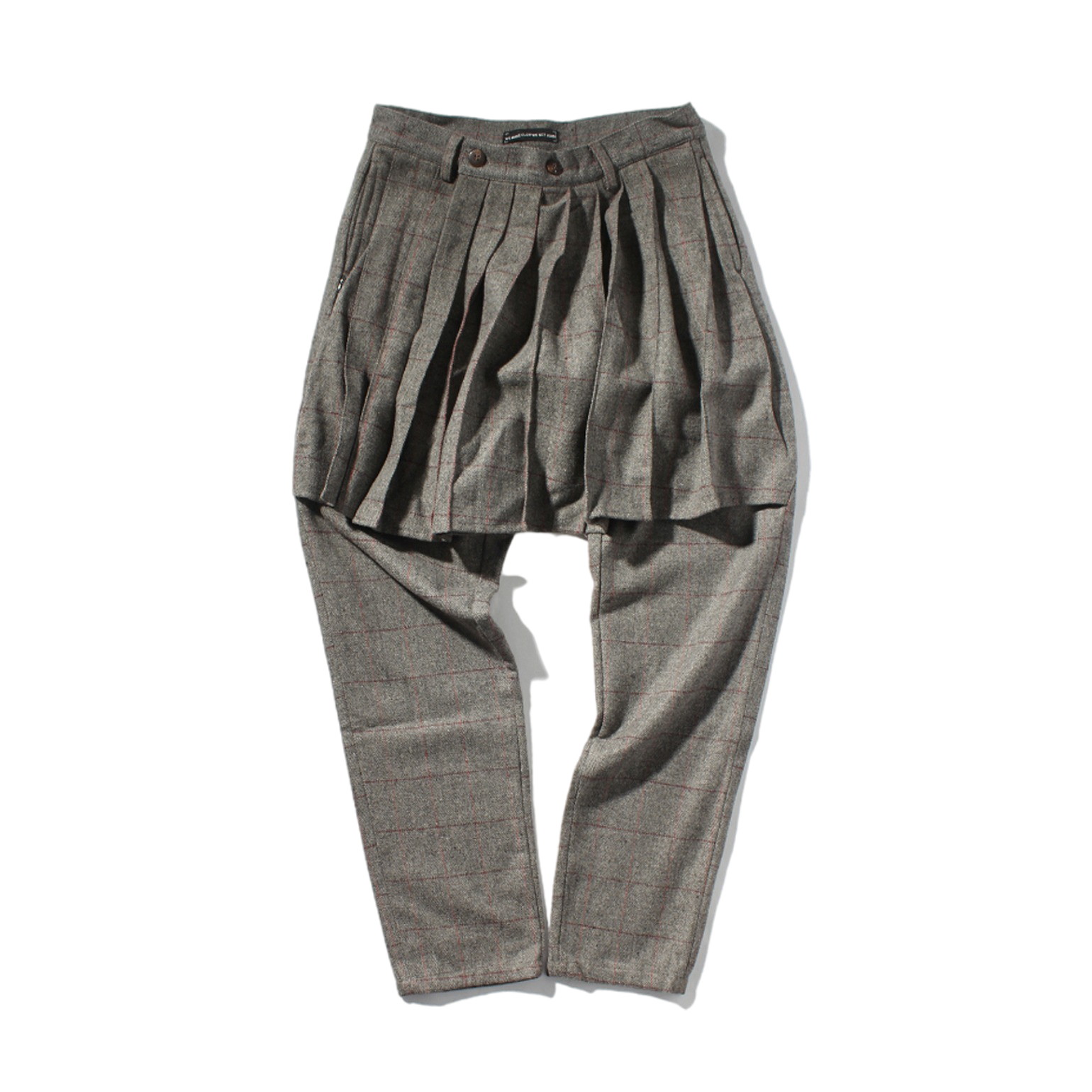 Life·After Life 格纹假两件休闲九分裤 男女同款