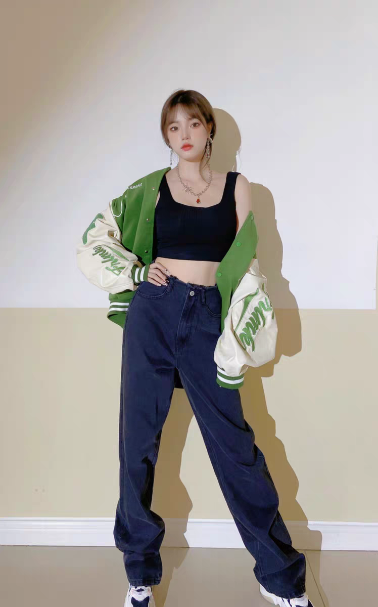 拼接嘻哈宽松街头夹克外套棒球服分享
