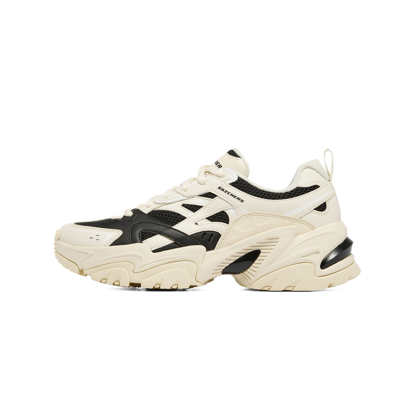 推荐商品：Skechers/斯凯奇  Stamina V2  机甲鞋二代  老爹鞋 跑步鞋 机能风绑带厚底增高缓震轻便  自然色/黑色
