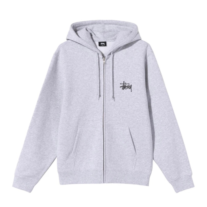 【王一博同款】Stussy 美式 复古街头经典logo字母印花拉链加绒连帽套头开衫长袖情侣卫衣 男女同款 1974500