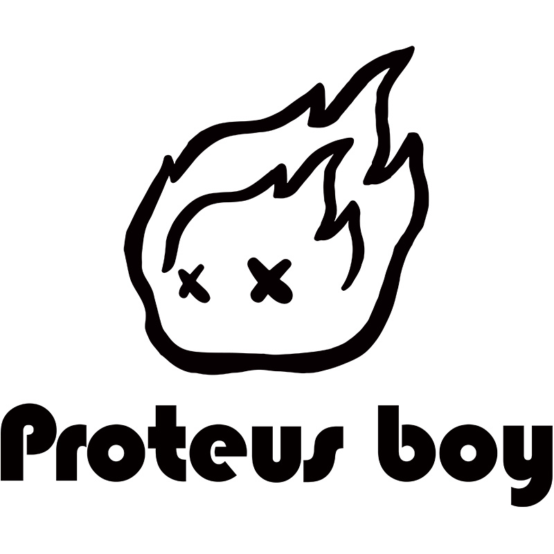Proteus Boy 2022SS 彩色创意字母印花短袖T恤 MYY22-202 黑色